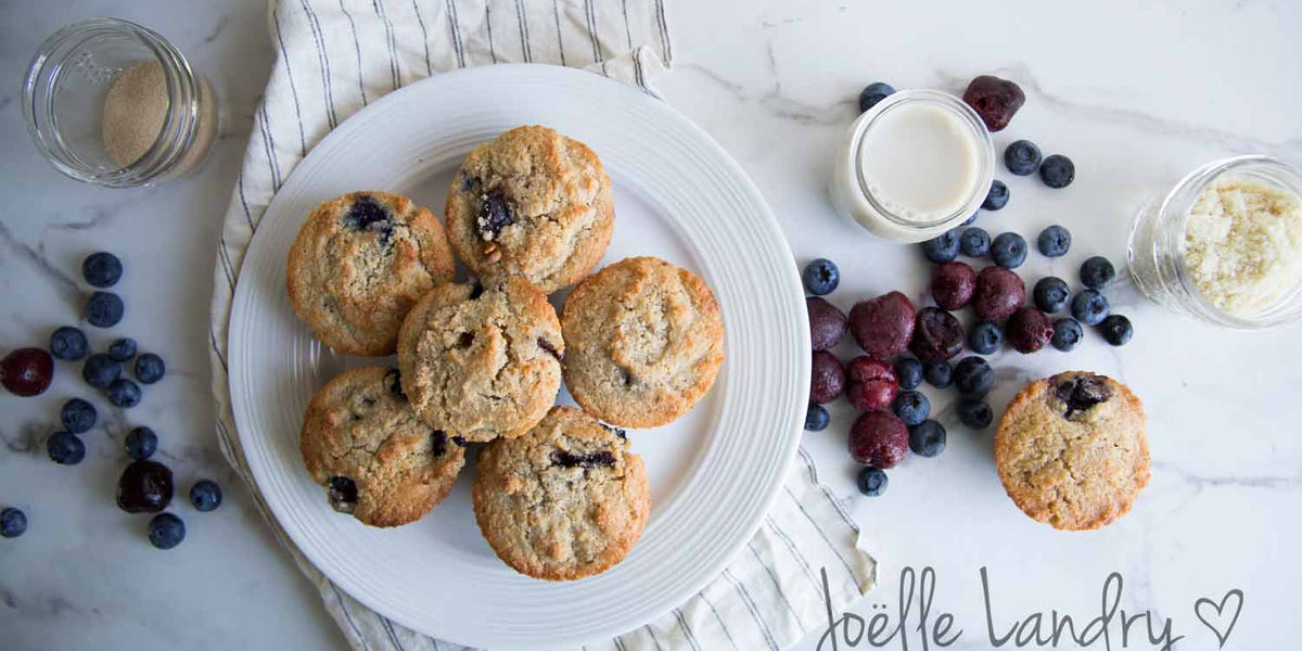 Muffins moelleux aux cerises et bleuets  Jolle Landry Naturopathe