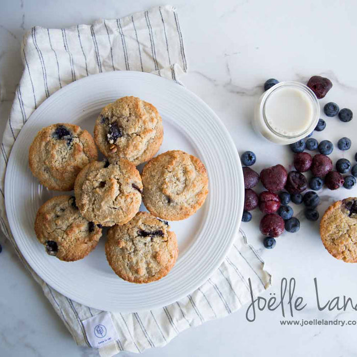 Muffins moelleux aux cerises et bleuets
